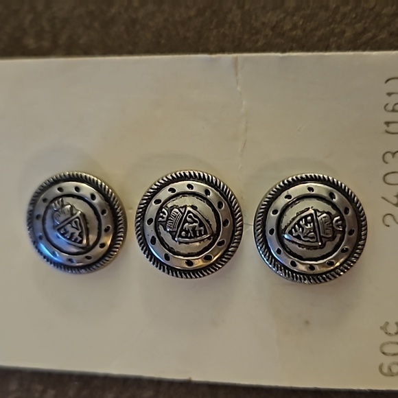 VTG Silver Coat of Arms Crest Uniform Metal Buttons 5/8" - Picture 5 of 8